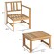 Costway 3 in 1 Patio Table Chairs Set Solid Wood Garden Furniture